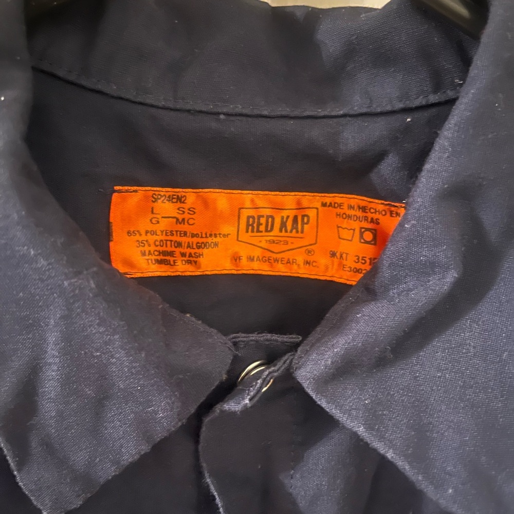 Large Men's Blue and Yellow Reflective Shirt - Picture 6 of 8
